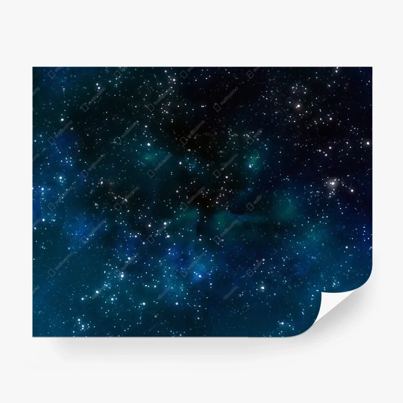 Carta da parati cielo stellato con nebulose blu