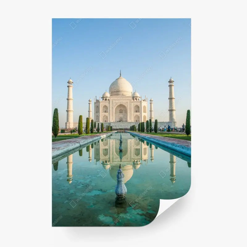 Carta da parati riflessi del Taj Mahal all'alba
