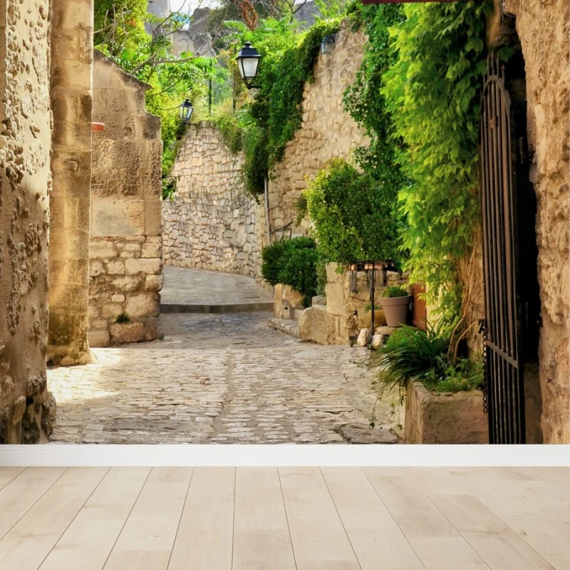 Carta da parati vicolo antico di Les Baux