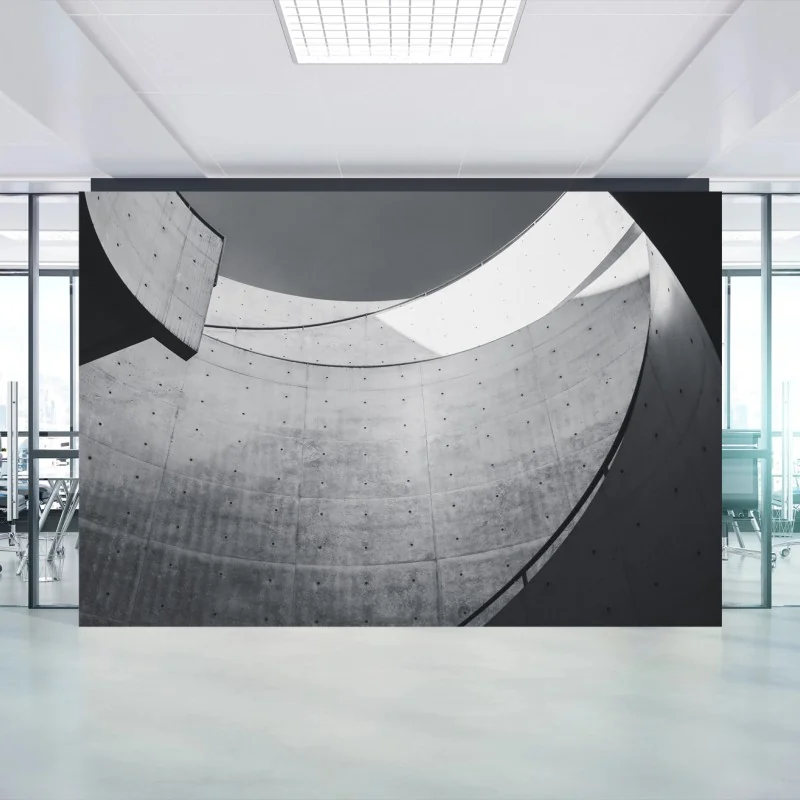 Carta da parati curve di cemento: eleganza architettonica minimal