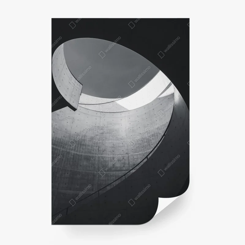 Carta da parati curve di cemento: eleganza architettonica minimal