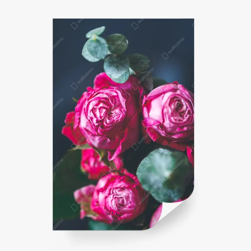 Carta da parati bouquet di rose rosa in macro