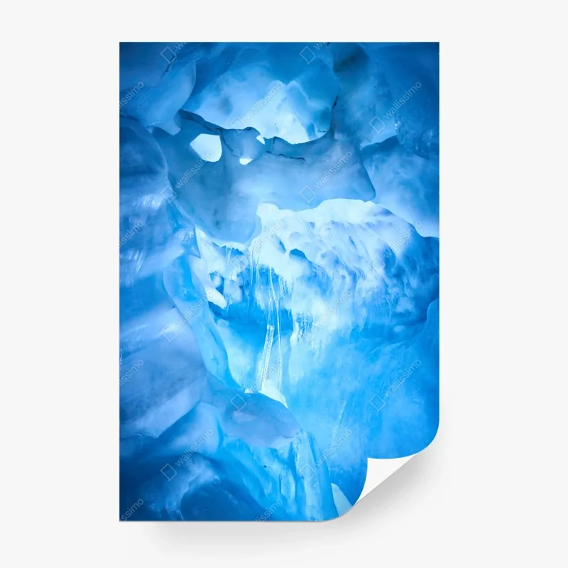 Carta da parati grotta di ghiaccio blu: paesaggio sotterraneo