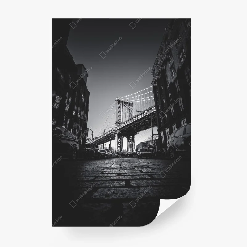 Carta da parati panorama urbano sotto il ponte di Manhattan