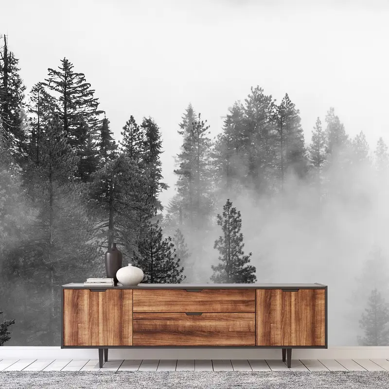 Carta da parati nebbia tra le sequoie del Giant Forest, Sierra Nevada