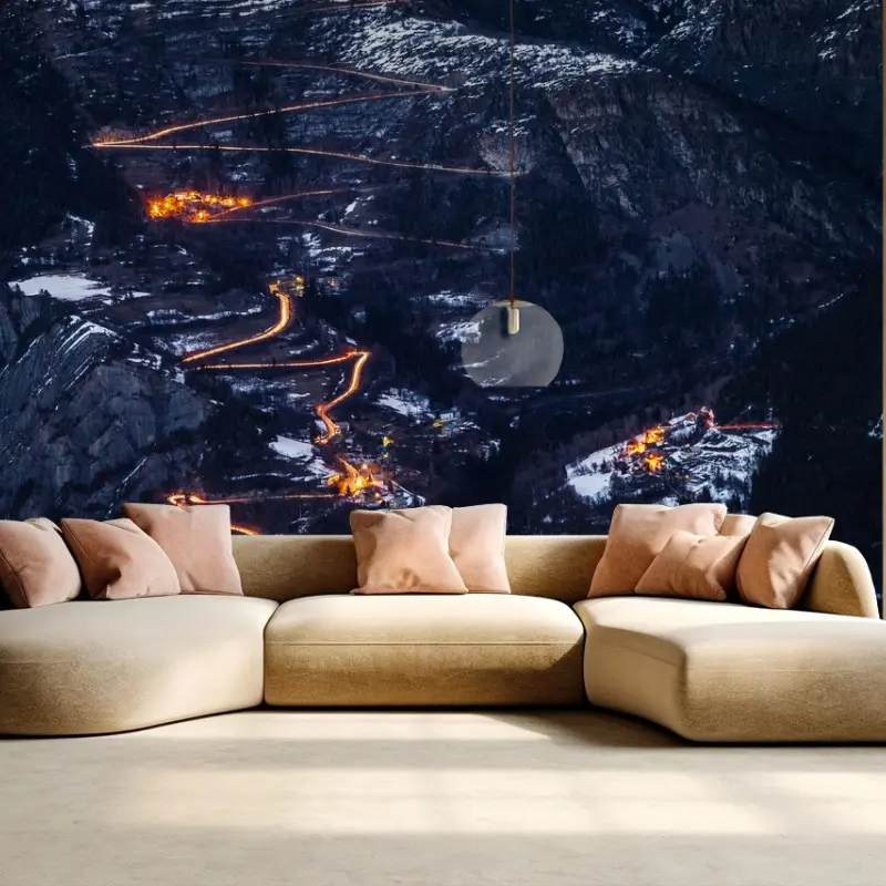Carta da parati notte magica sulla salita di Alpe d'Huez