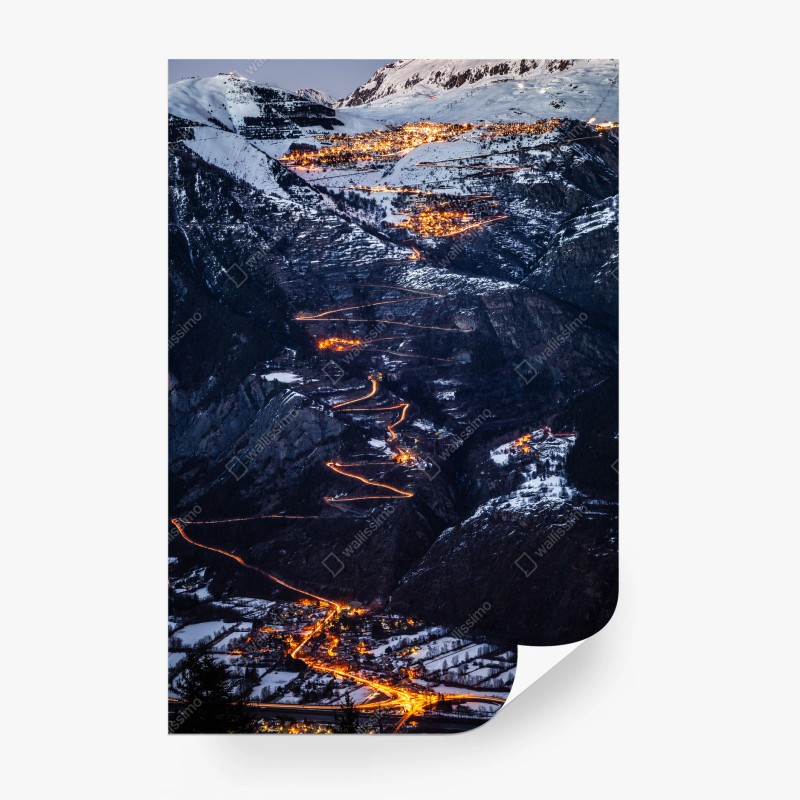 Carta da parati notte magica sulla salita di Alpe d'Huez