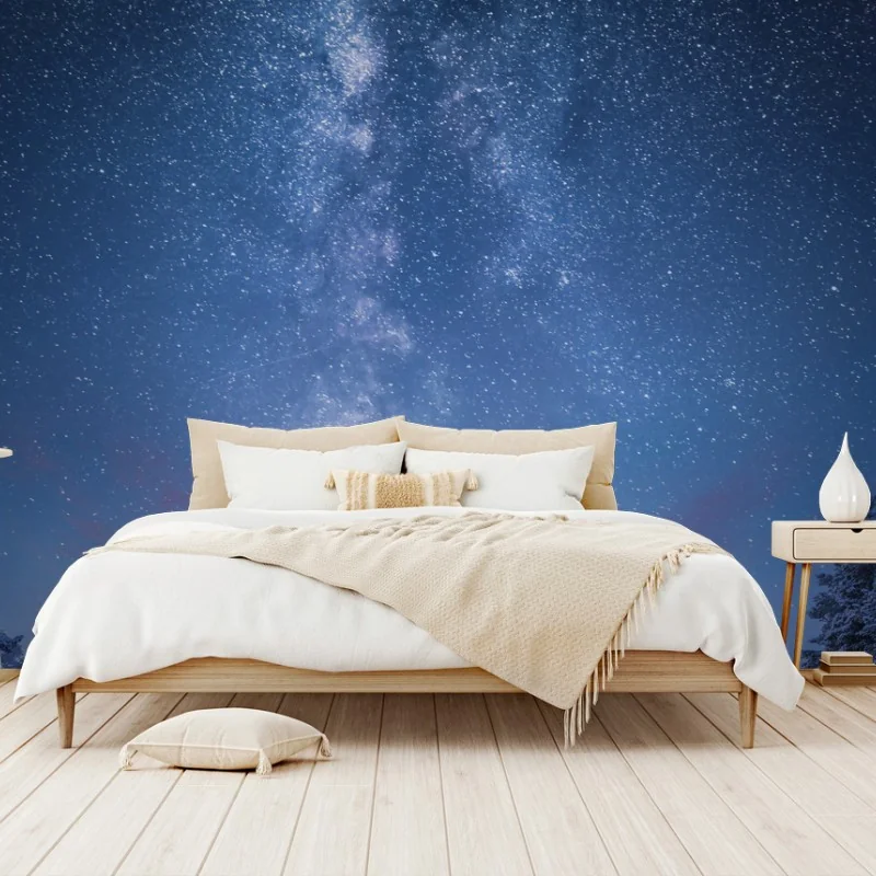 Carta da parati strada verso la via lattea all'alba