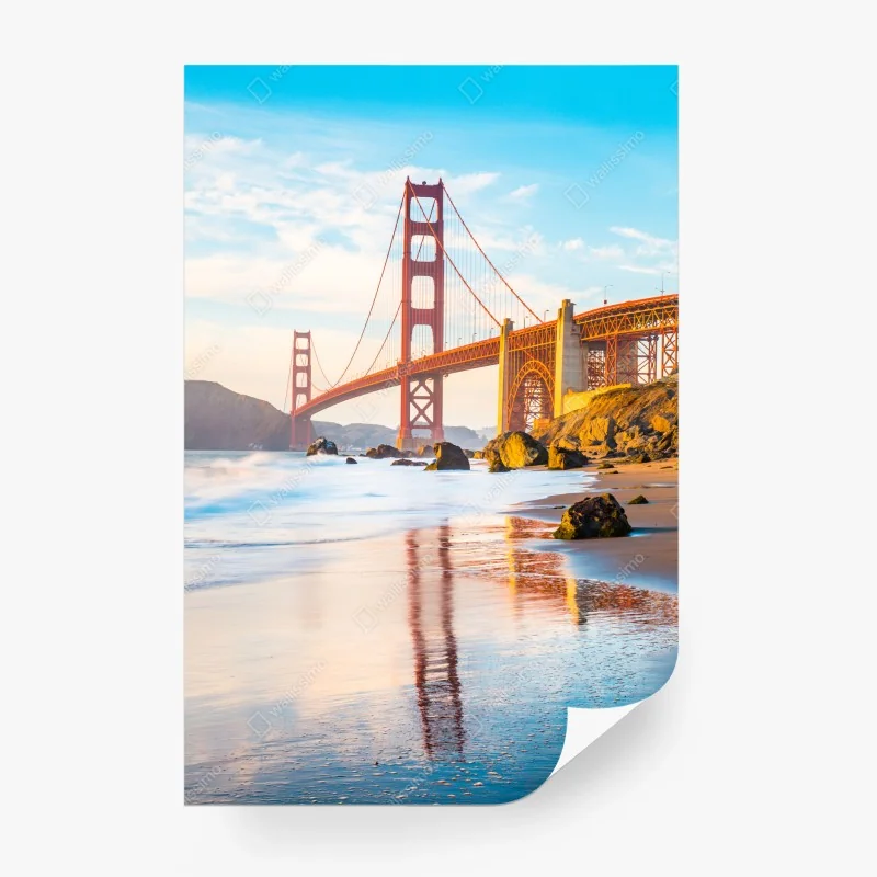 Carta da parati tramonto dorato sul Golden Gate Bridge