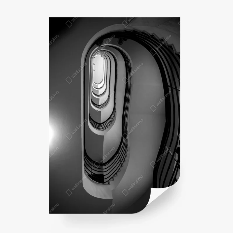 Carta da parati prospettiva architettonica a spirale