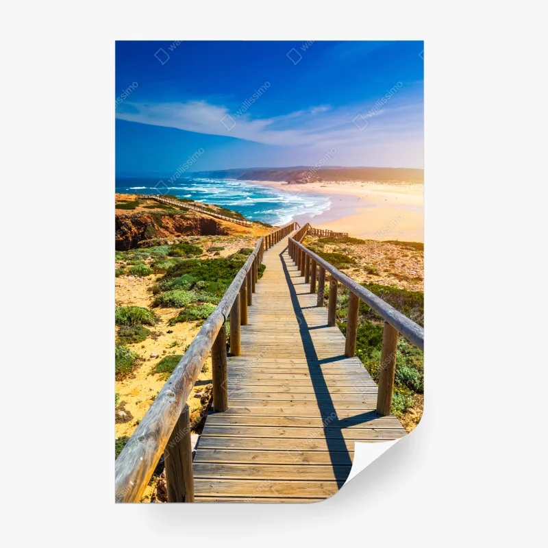 Carta da parati passerella verso il mare di Praia da Bordeira