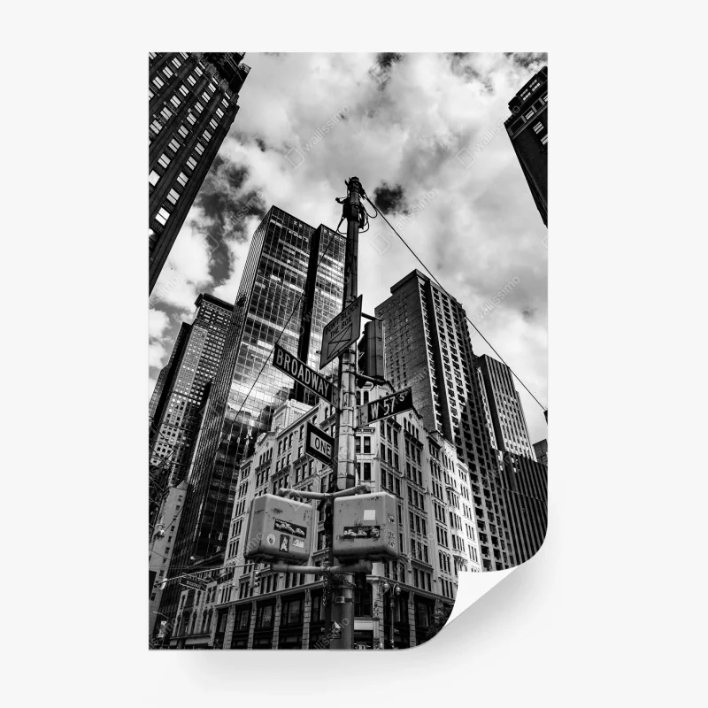 Carta da parati prospettiva urbana su Broadway, New York