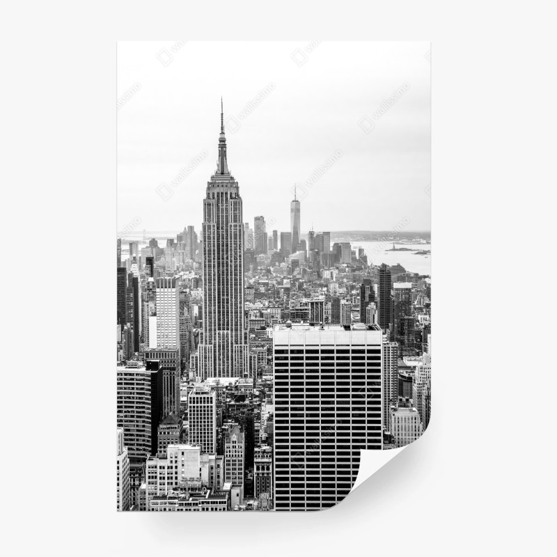 Carta da parati skyline iconico di New York in bianco e nero