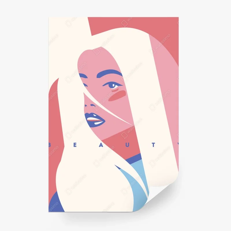 Carta da parati ritratto femminile pop dai toni pastello
