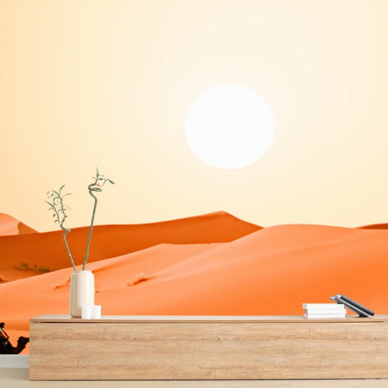Carta da parati carovana nel deserto al tramonto