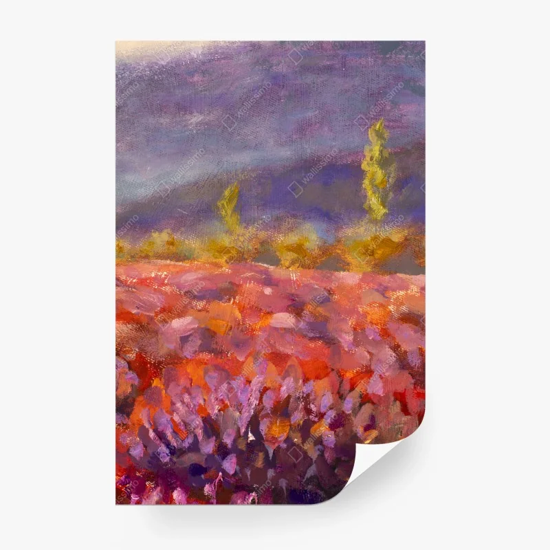 Carta da parati campo di lavanda impressionista della Provenza