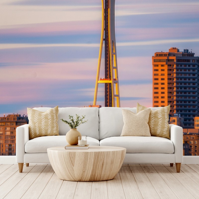 Carta da parati tramonto sulla Space Needle di Seattle