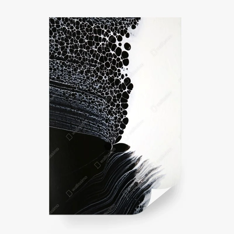 Carta da parati danza di bolle in bianco e nero