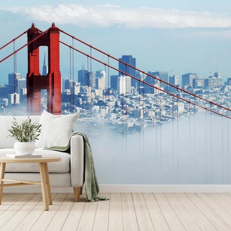Carta da parati Golden Gate immerso nella nebbia su San Francisco