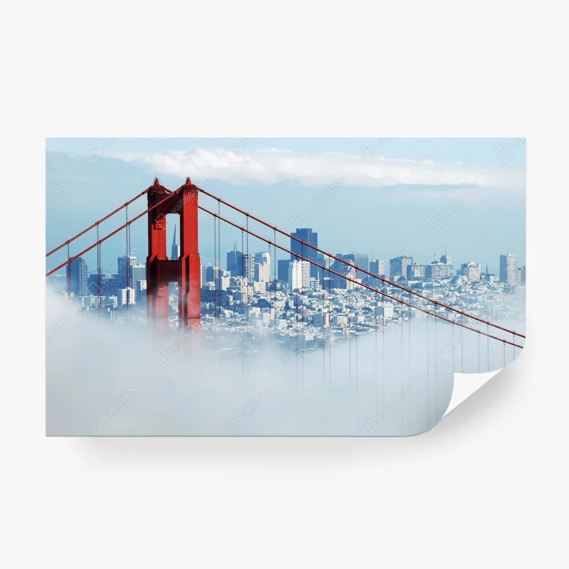 Carta da parati Golden Gate immerso nella nebbia su San Francisco