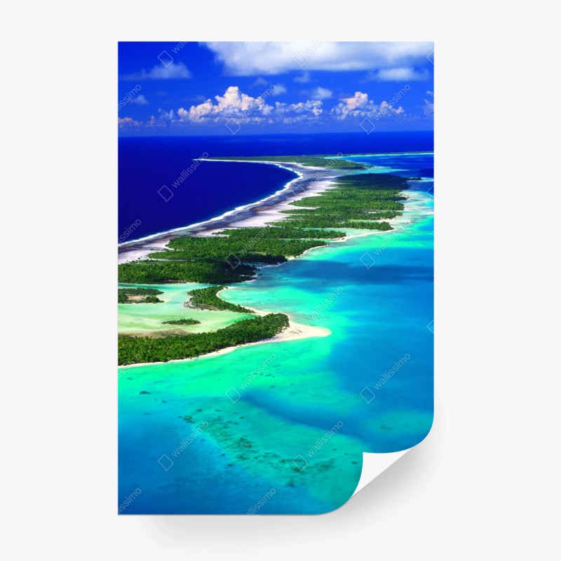 Carta da parati atollo tropicale dalle acque turchesi