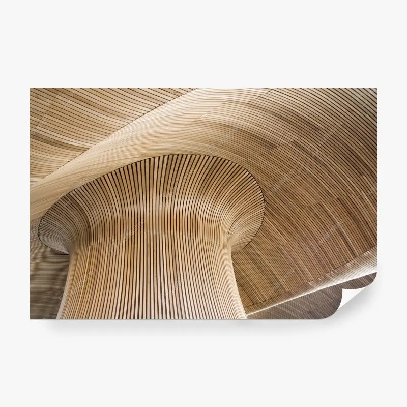 Carta da parati onde di legno: dettaglio architettonico organico