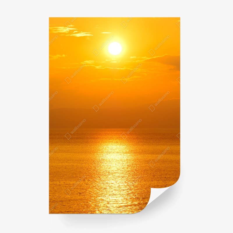 Carta da parati tramonto dorato sul mare
