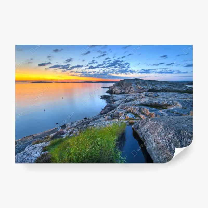 Carta da parati tramonto sulla scogliera rocciosa