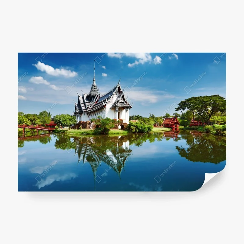 Carta da parati riflessi sereni del tempio di Sanphet Prasat, Bangkok
