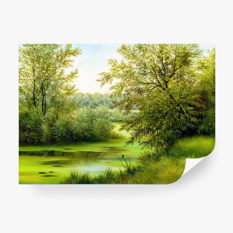 Carta da parati serenità al lago d'estate