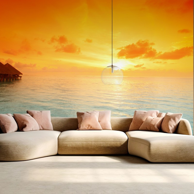Carta da parati tramonto tropicale sul mare