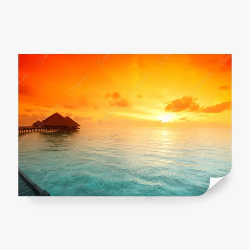 Carta da parati tramonto tropicale sul mare