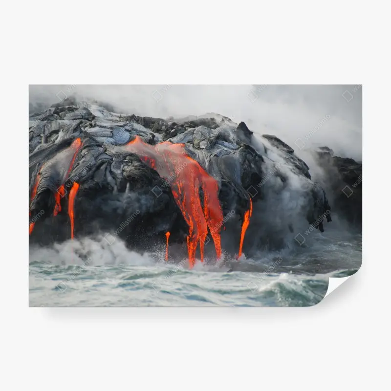 Carta da parati incontro di lava e mare
