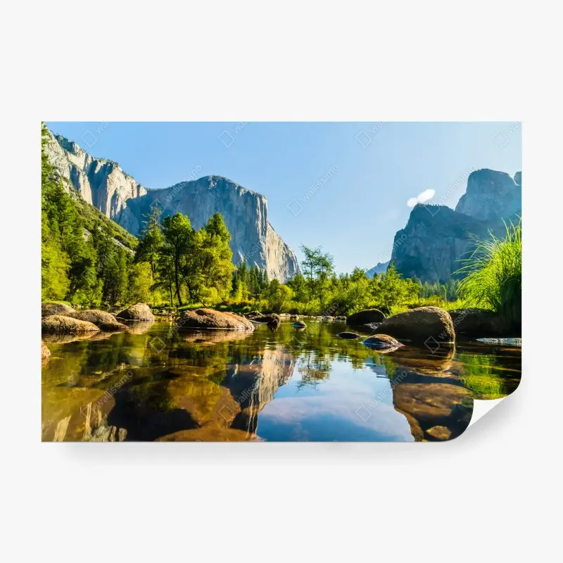 Carta da parati riflessi di valle montana