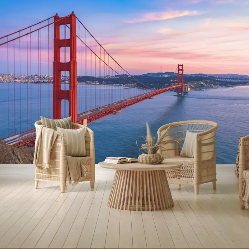 Carta da parati ponte Golden Gate al tramonto