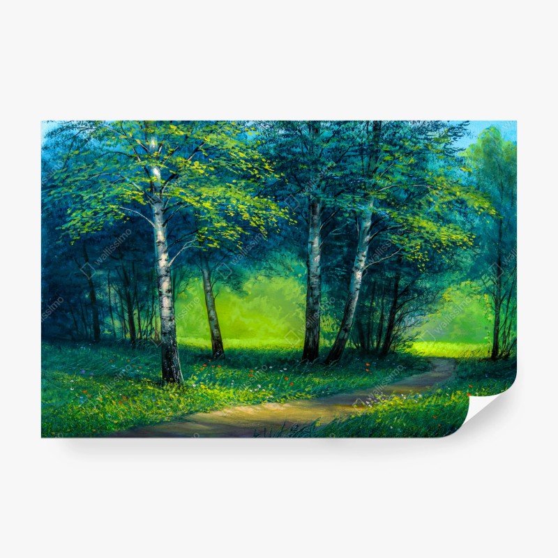 Carta da parati sentiero luminoso nella foresta estiva