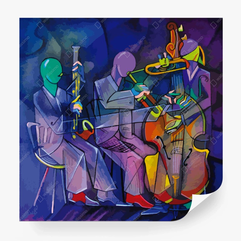 Carta da parati trio jazz astratto a colori