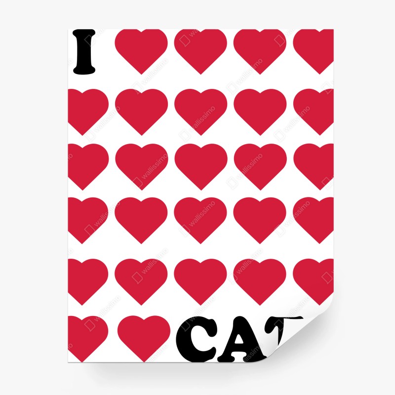 Carta da parati amore per i gatti con cuori ripetuti