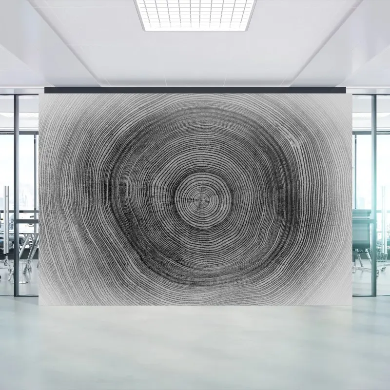 Carta da parati anelli del tempo: texture circolare in legno