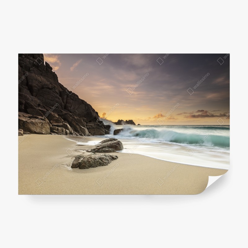 Carta da parati tramonto sulla costa rocciosa