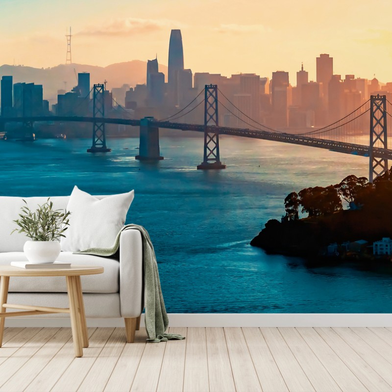 Carta da parati tramonto sulla baia di San Francisco