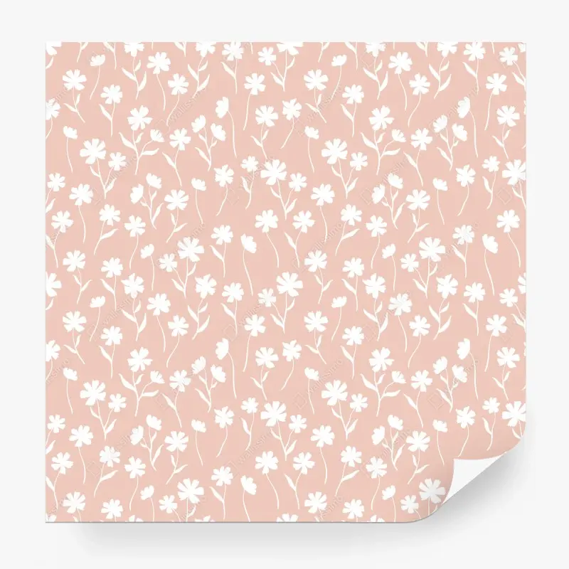 Carta da parati motivo floreale rosa cipria