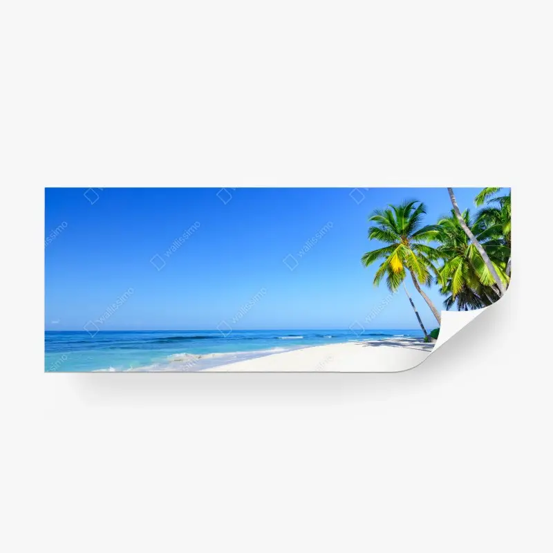 Carta da parati paesaggio tropicale con palme sulla spiaggia