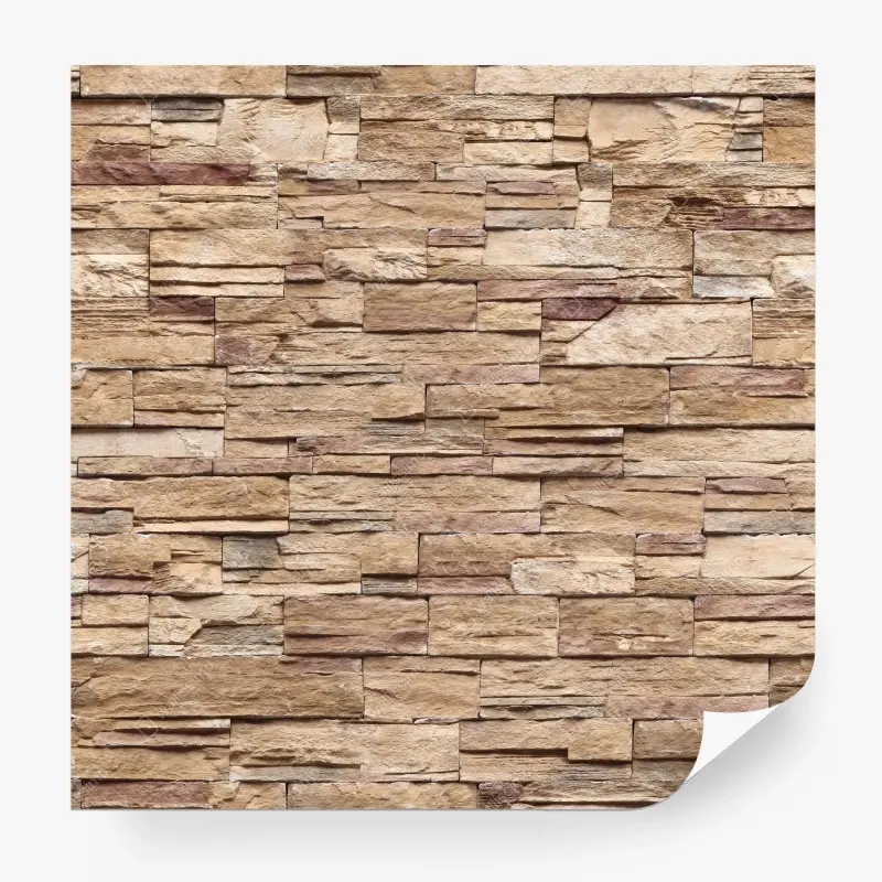 Carta da parati parete effetto pietra naturale beige