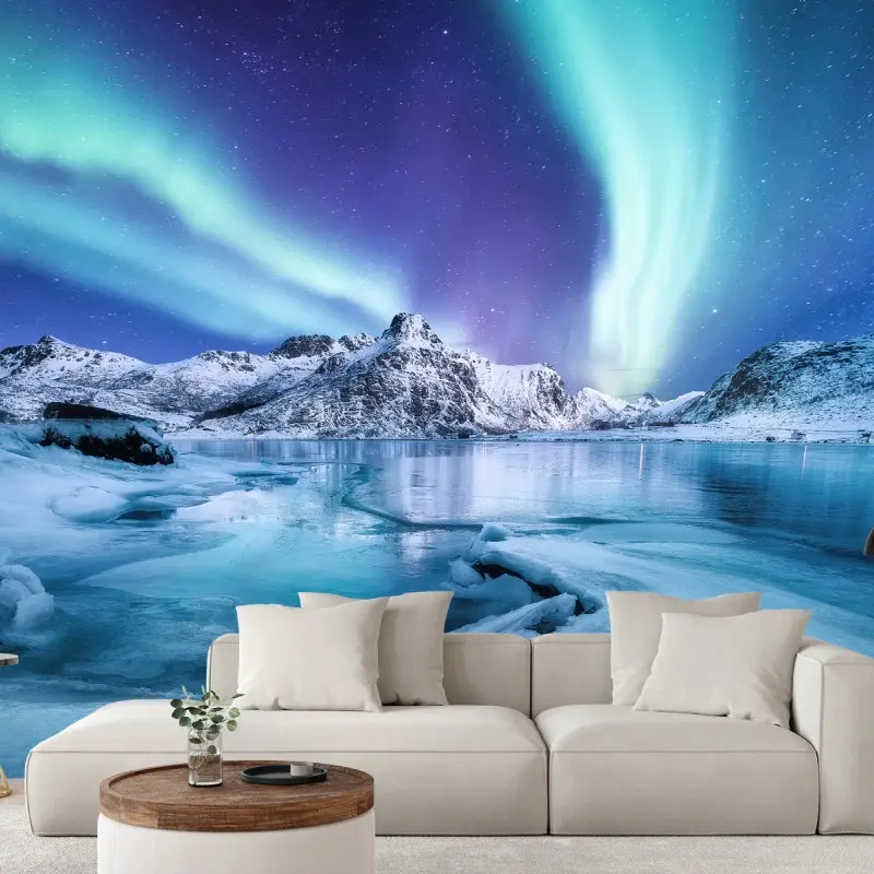 Carta da parati aurora boreale sulle Lofoten