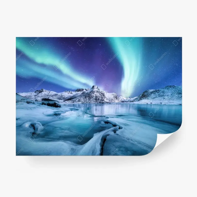 Carta da parati aurora boreale sulle Lofoten