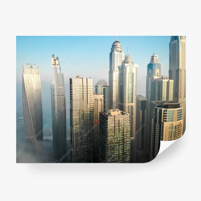 Carta da parati orizzonte nebbioso di Dubai