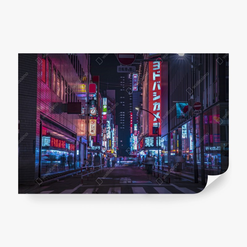 Carta da parati viale dei neon a Tokyo