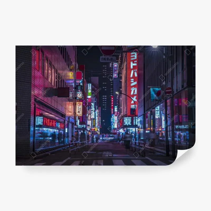 Carta da parati viale dei neon a Tokyo