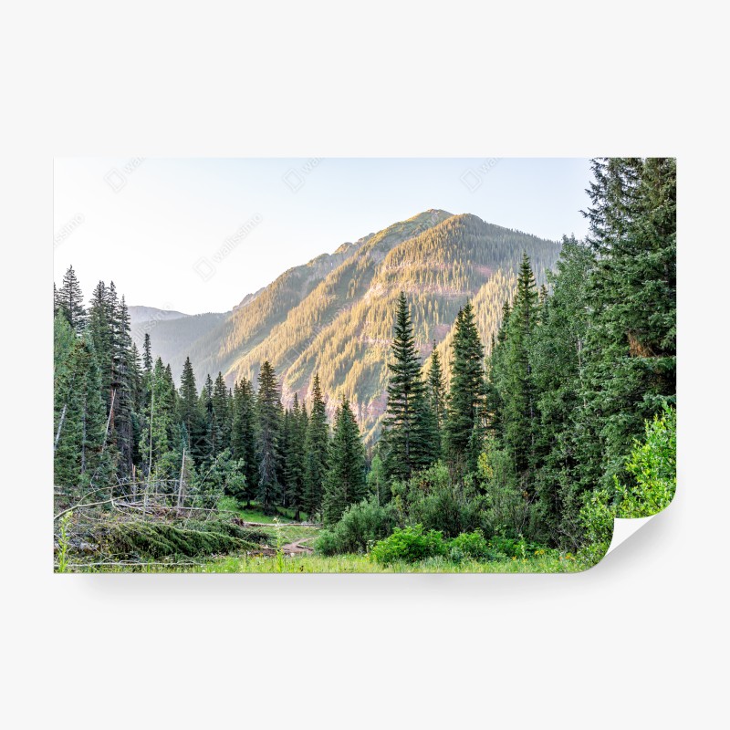 Carta da parati paesaggio montano al tramonto